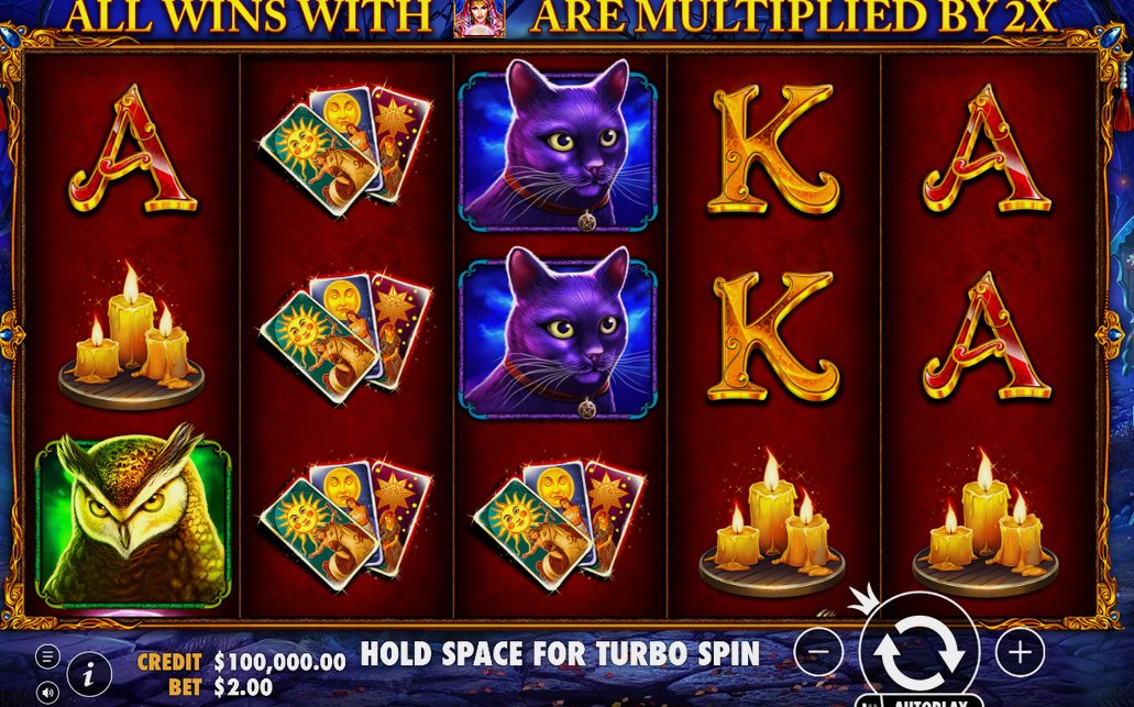 Base game grid of 5 reels and 3 rows