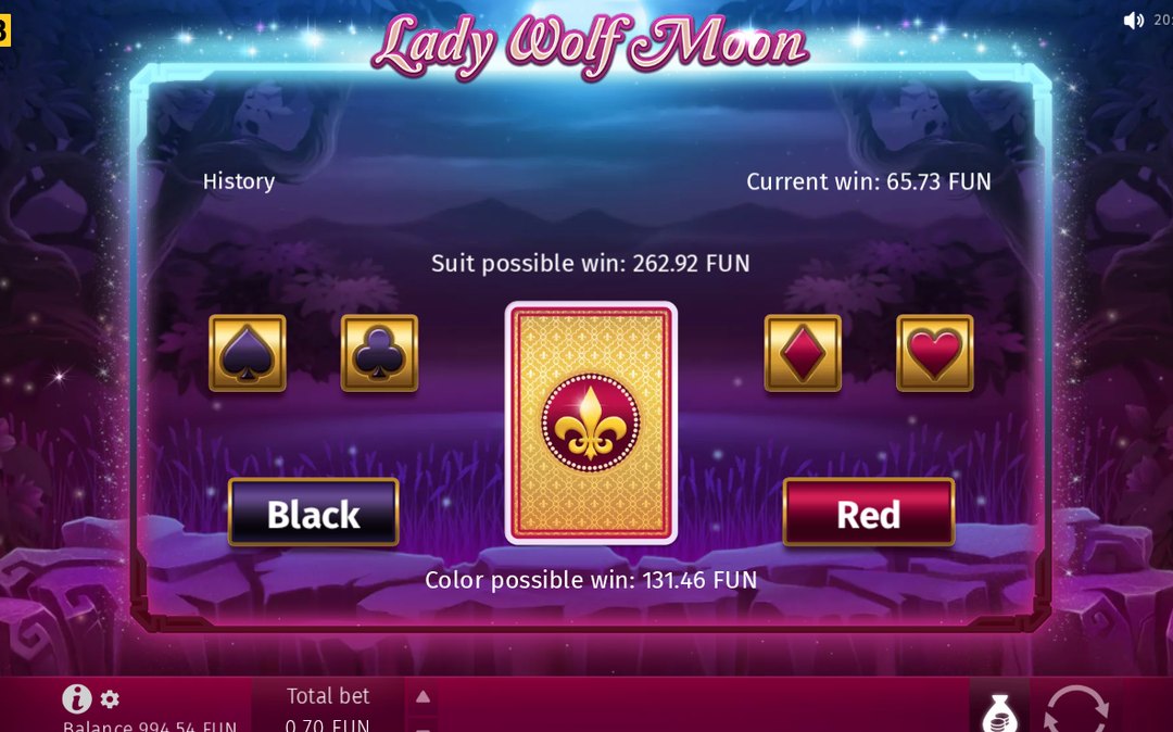 Bonus screen with a win on the board