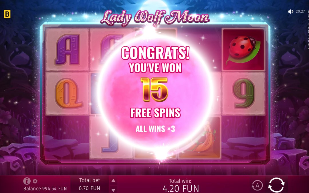 Free Spins round with all wins multiplied x3