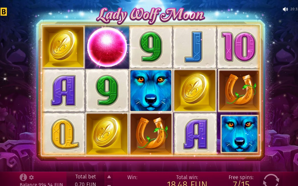 Free Spins screen after the Scatter trigger